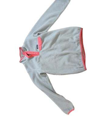 Patagonia Girls' Synchilla Snap-T Fleece Pullover Gray and Pink Size Medium 10